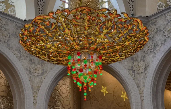 Люстра, ОАЭ, Абу-Даби, мечеть шейха Зайда
