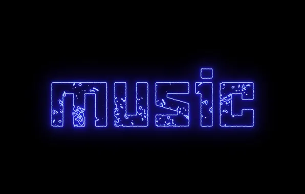 Текст, буквы, музыка, надпись, обои, неон, music, шрифт