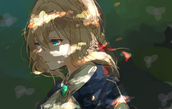 Взгляд, девушка, блондинка, Violet Evergarden