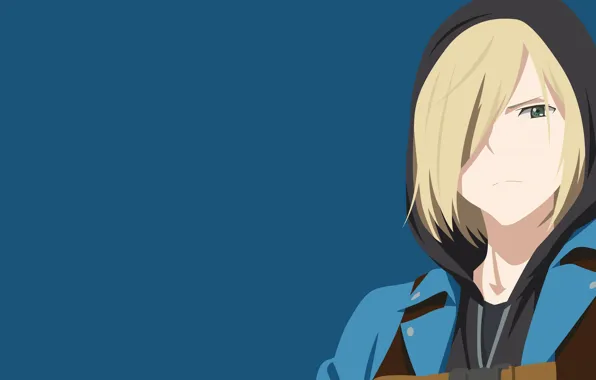 Взгляд, фон, капюшон, чёлка, Юрий на льду, Юрий Плеседский, Yuri On Ice