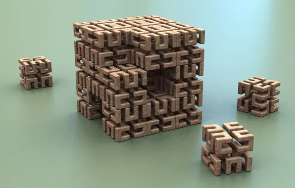 Абстракция, кубик, куб, головоломка
