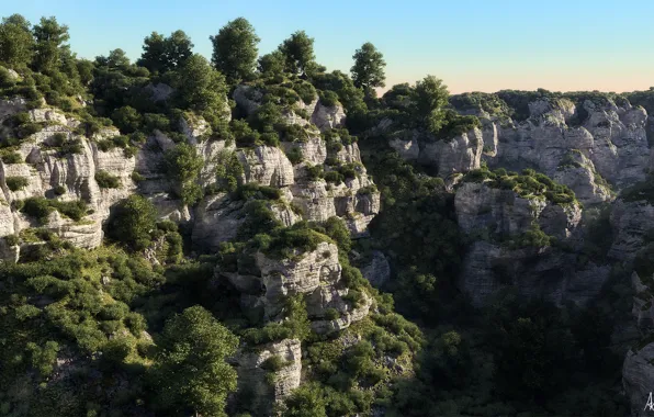 Горы, растительность, Metablob-terrain