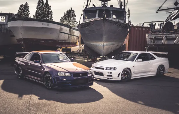 Картинка Nissan, Skyline, Ships, 2, GT-R32, &