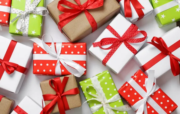 Подарки, box, celebration, holiday, bow, gifts