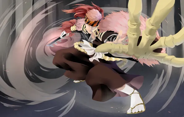 Red, sword, game, Bleach, snake, red hair, anime, katana