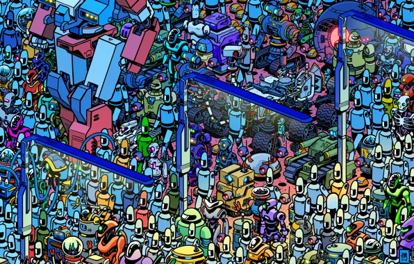 Будущее, Робот, Роботы, Механика, Art, Robot, Robots, Много