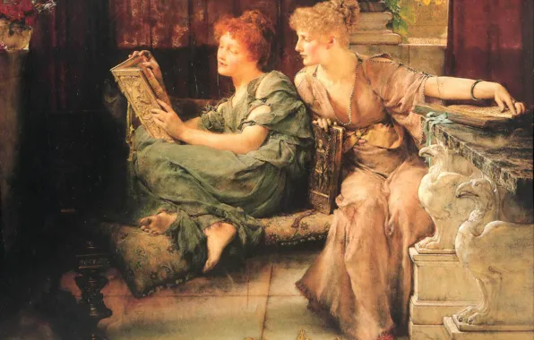 Картинка картина, живопись, painting, Sir Lawrence Alma-Tadema, Under the Roof of Blue Ionian Weather