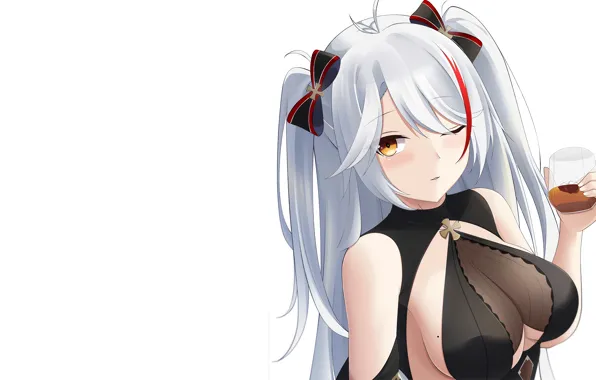 Girl, sexy, cleavage, blouse, long hair, boobs, anime, beautiful