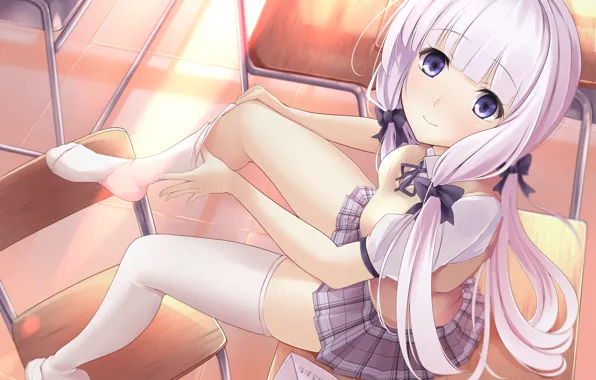 Картинка девушка, чулки, гольф, Azur Lane