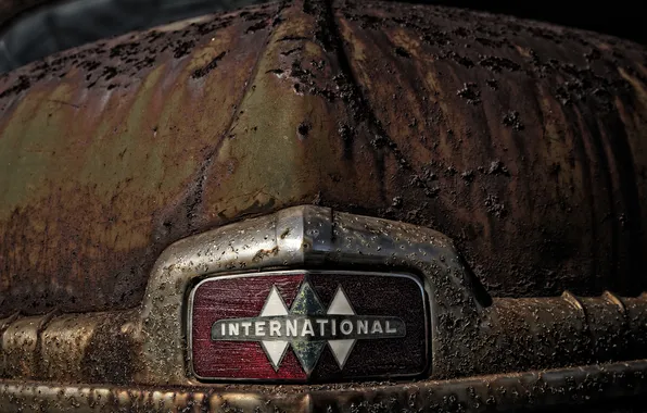 Картинка фон, International, rusty truck