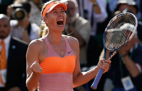 Картинка победа, Мария Шарапова, финал, чемпионка, Roland Garros 2014