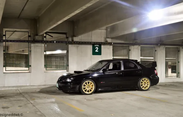 Subaru, Impreza, черная, black, STI, субару, импреза