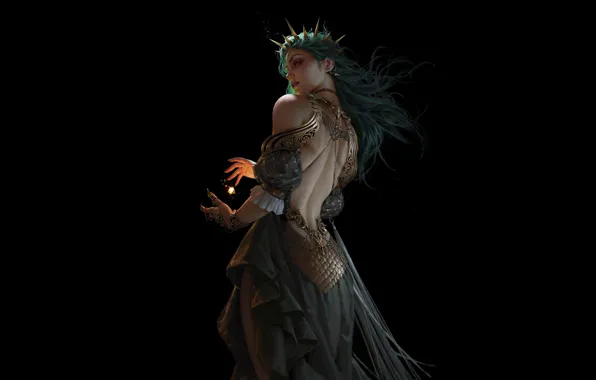 Девушка, волшебство, магия, арт, Girl, Art, beautiful girl, Weapons