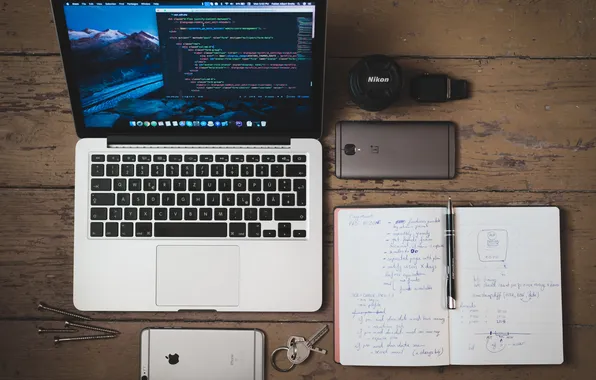 Notebook, work, cell phone, responsibility