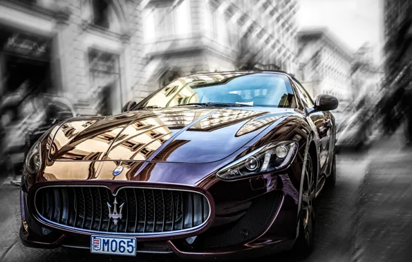 Картинка город, Maserati, размытие