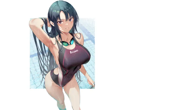 Girl, hot, sexy, pool, boobs, sexy girl, anime, water