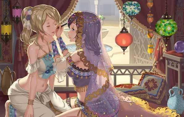 Девушки, макияж, фонарики, Love Live! School Idol Project, Живая Любовь!