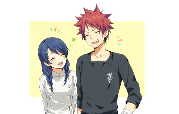 Fanart, Shokugeki no Souma, Yukihira Souma, Pixiv, Tadokoro Megumi, Fanart From Pixiv, Shirataki Naco