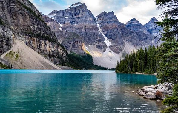 Картинка озеро, парк, камни, фото, Канада