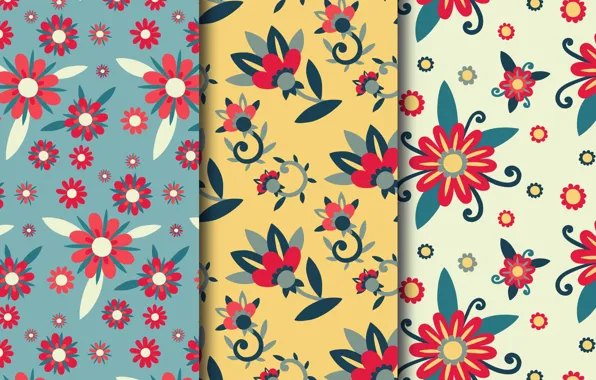 Цветы, обои, текстура, patterns, flowers, leaves