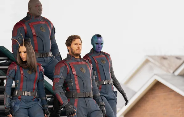 Картинка Nebula, Mantis, Karen Gillan, Peter Quill, Chris Pratt, Dave Bautista, Drax, Star Lord