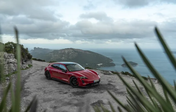 Porsche, Red, Taycan, Taycan GTS, Sport Tourismo