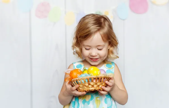 Радость, ребенок, Пасха, child, Easter, holiday, маленькая девочка, Little girls