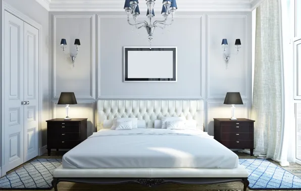 Комната, вилла, интерьер, люстра, особняк, роскошь, спальня, bedroom