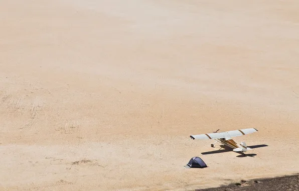 Песок, самолет, пустыня, палатка, desert, sand, plane, tent