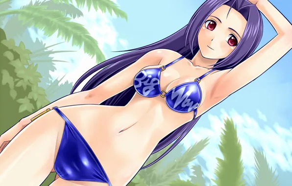 Girl, sexy, cleavage, long hair, boobs, anime, beautiful, pretty
