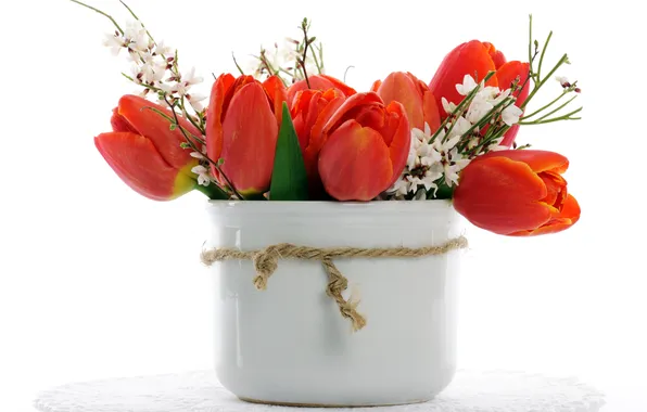 Цветы, букет, тюльпаны