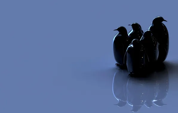 Картинка птицы, пингвины, фигуры