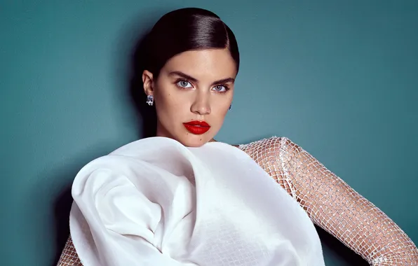Взгляд, девушка, лицо, фото, модель, серьги, макияж, Sara Sampaio