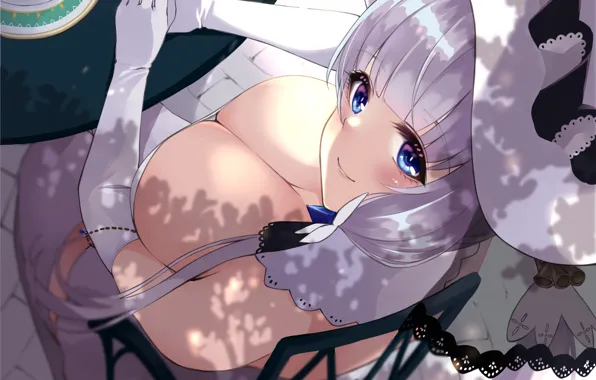 Girl, sexy, cleavage, long hair, boobs, anime, beautiful, pretty