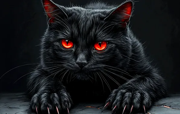 Черный, Кошка, Кошки, Кот, Чёрная кошка, Черный кот