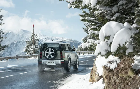 Снег, Land Rover, snow, Defender, Land Rover Defender, Land Rover Defender 90 D240 SE, 90 …