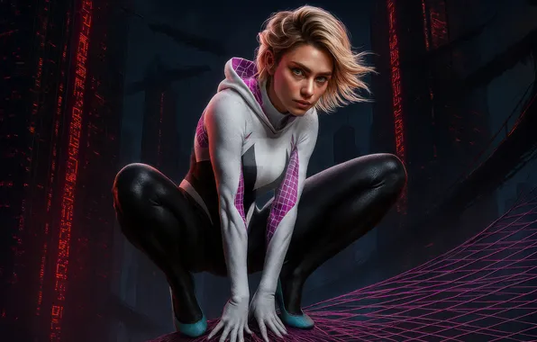 Картинка spider, gwen, dynamic