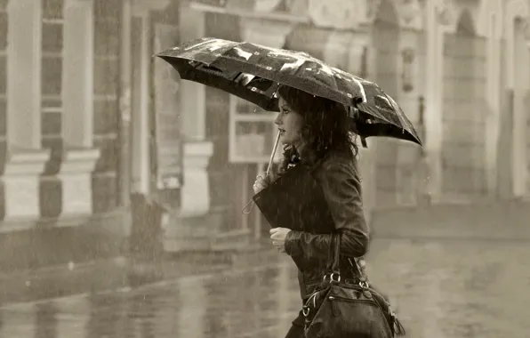 Rain, dress, beautiful, mood, lovely, urban girl