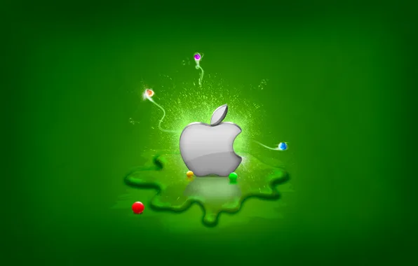 Картинка зелень, Apple, Splash