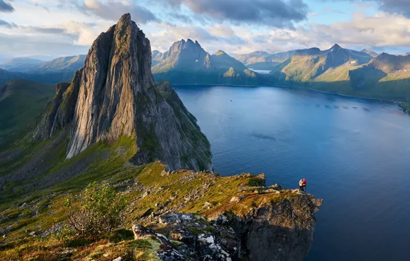 Горы, скалы, Норвегия, фьорд, Segla, Fjordgard