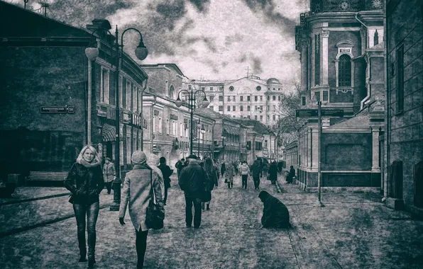 Картинка Москва, прохожие, Климентовский переулок