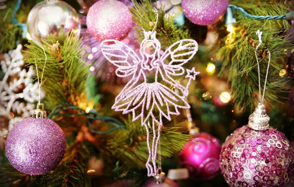 Картинка макро, праздник, игрушка, елка, новый год