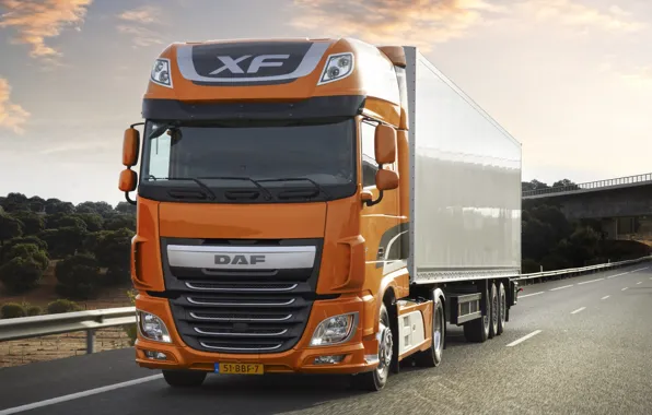 Закат, движение, DAF, 510, Super Space Cab, 4x2 FT