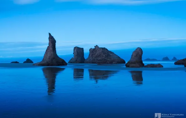 Картинка море, скалы, photographer, вечереет, Kenji Yamamura