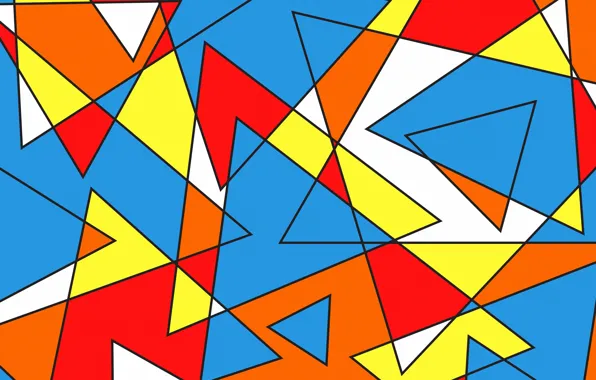 Картинка линии, треугольники, разноцветные, фигуры