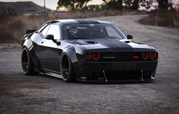 Авто, Черный, Машина, Dodge, Challenger, Dodge Challenger, Рендеринг, Concept Art