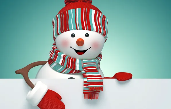 Картинка Новый Год, Рождество, снеговик, Christmas, New Year, cute, snowman, decoration