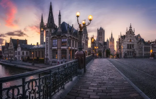 Belgium, Gent, St Michael's Bridge