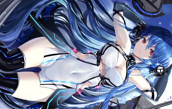 Girl, sexy, cleavage, thighhighs, long hair, dress, legs, boobs