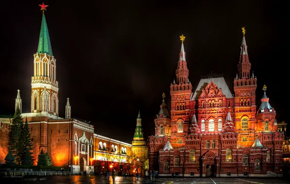 Москва, Россия, Красная площадь, Russia, Moscow, Государственный исторический музей, Никольская башня